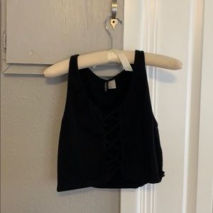 H&M Crop Top, Black, L